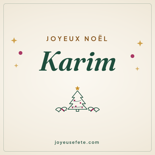 Image carrée « Joyeux Noël Karim » pour WhatsApp