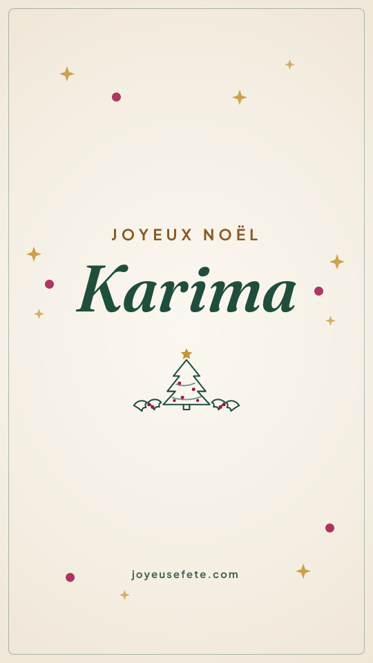 Image « Joyeux Noël Karima » au format story