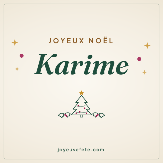 Image carrée « Joyeux Noël Karime » pour WhatsApp