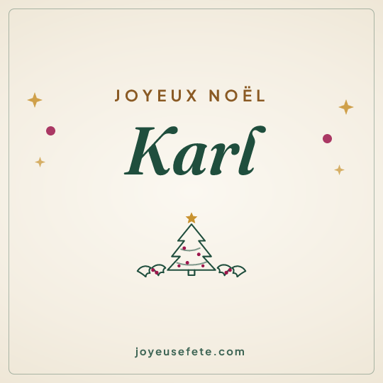 Image carrée « Joyeux Noël Karl » pour WhatsApp