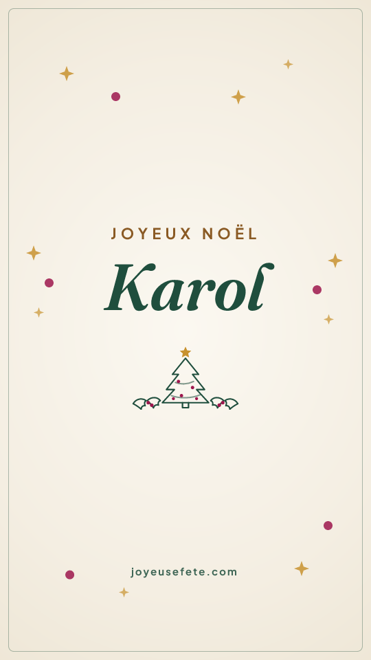 Image « Joyeux Noël Karol » au format story