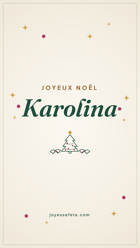 Image « Joyeux Noël Karolina » au format story