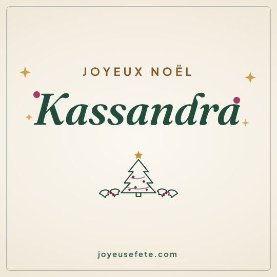 Image carrée « Joyeux Noël Kassandra » pour WhatsApp