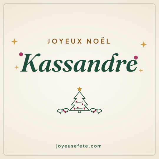 Image carrée « Joyeux Noël Kassandre » pour WhatsApp