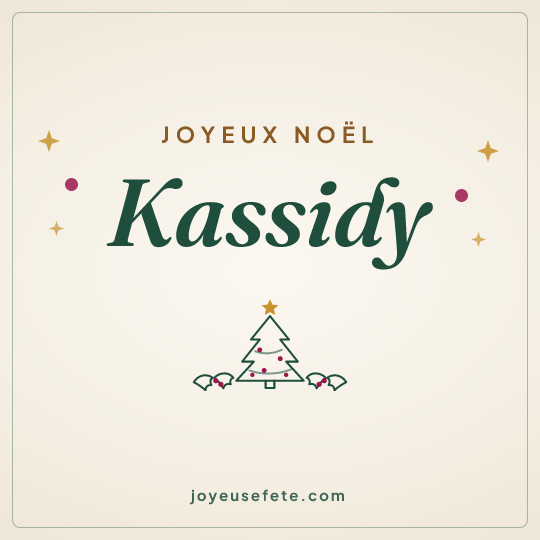Image carrée « Joyeux Noël Kassidy » pour WhatsApp