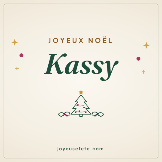 Image carrée « Joyeux Noël Kassy » pour WhatsApp