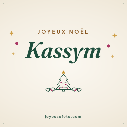 Image carrée « Joyeux Noël Kassym » pour WhatsApp