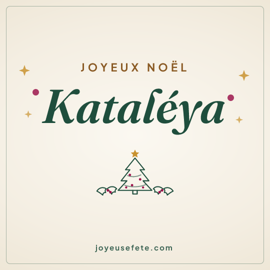 Image carrée « Joyeux Noël Kataléya » pour WhatsApp