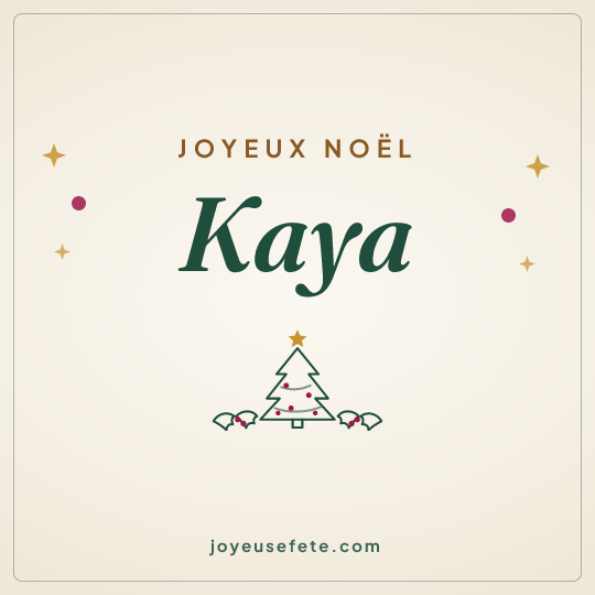 Image carrée « Joyeux Noël Kaya » pour WhatsApp