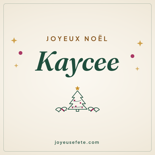 Image carrée « Joyeux Noël Kaycee » pour WhatsApp
