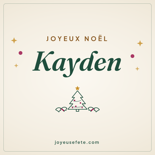 Image carrée « Joyeux Noël Kayden » pour WhatsApp