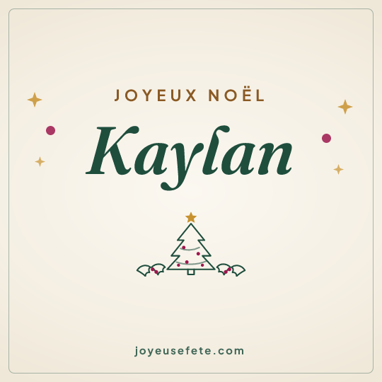 Image carrée « Joyeux Noël Kaylan » pour WhatsApp
