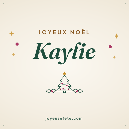 Image carrée « Joyeux Noël Kaylie » pour WhatsApp