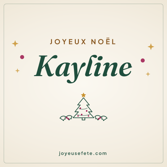 Image carrée « Joyeux Noël Kayline » pour WhatsApp