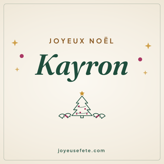 Image carrée « Joyeux Noël Kayron » pour WhatsApp