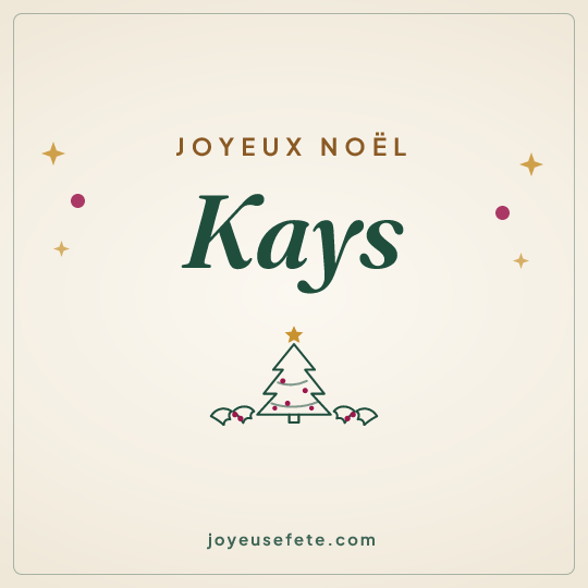 Image carrée « Joyeux Noël Kays » pour WhatsApp
