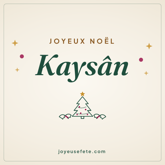 Image carrée « Joyeux Noël Kaysân » pour WhatsApp