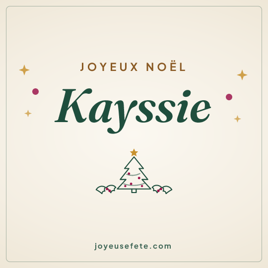 Image carrée « Joyeux Noël Kayssie » pour WhatsApp