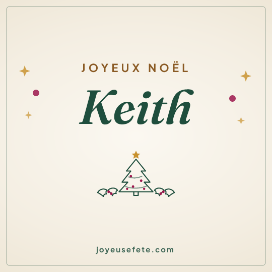 Image carrée « Joyeux Noël Keith » pour WhatsApp