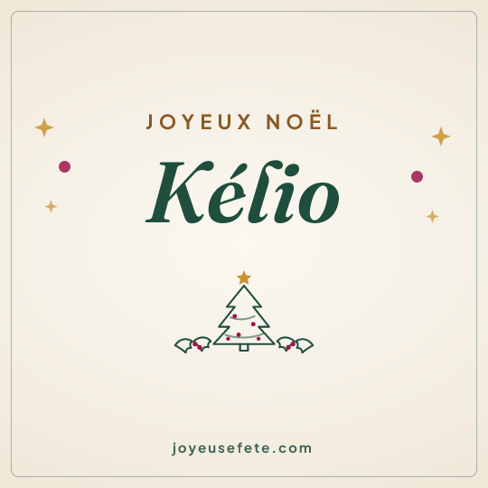 Image carrée « Joyeux Noël Kélio » pour WhatsApp