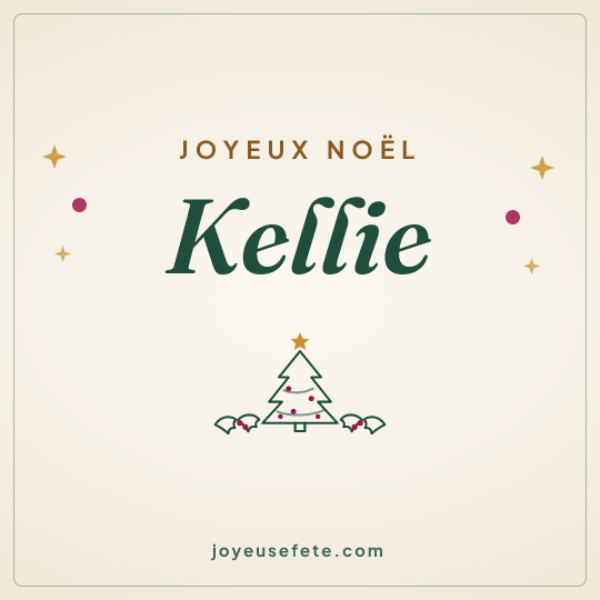 Image carrée « Joyeux Noël Kellie » pour WhatsApp