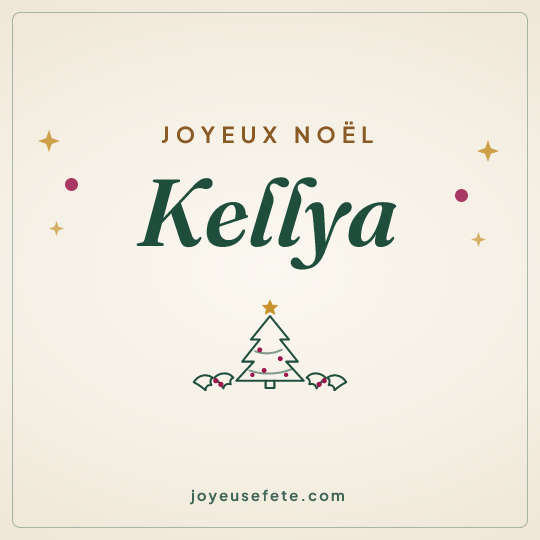 Image carrée « Joyeux Noël Kellya » pour WhatsApp