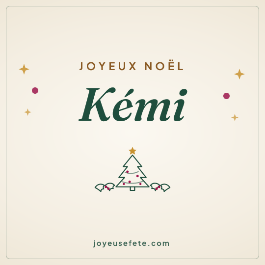 Image carrée « Joyeux Noël Kémi » pour WhatsApp