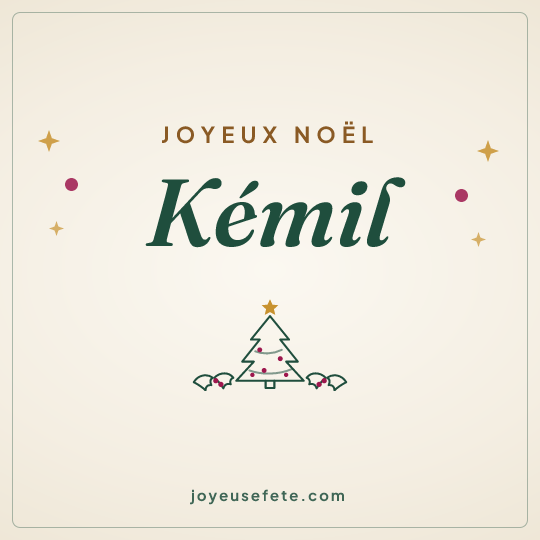 Image carrée « Joyeux Noël Kémil » pour WhatsApp
