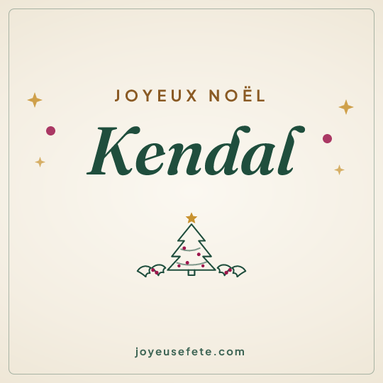 Image carrée « Joyeux Noël Kendal » pour WhatsApp