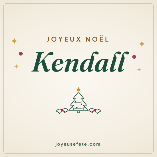 Image carrée « Joyeux Noël Kendall » pour WhatsApp