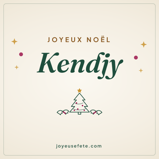 Image carrée « Joyeux Noël Kendjy » pour WhatsApp