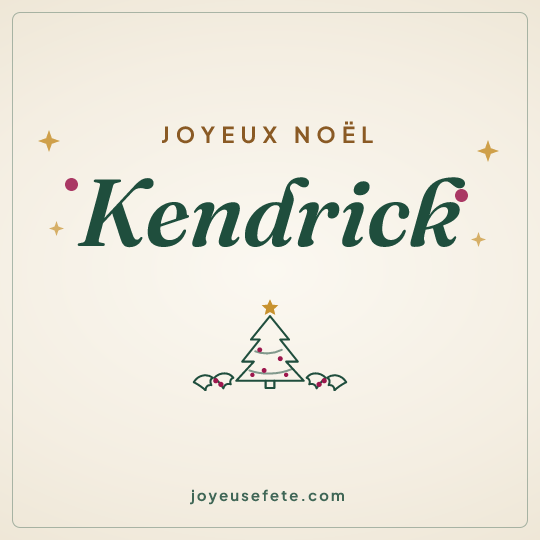 Image carrée « Joyeux Noël Kendrick » pour WhatsApp