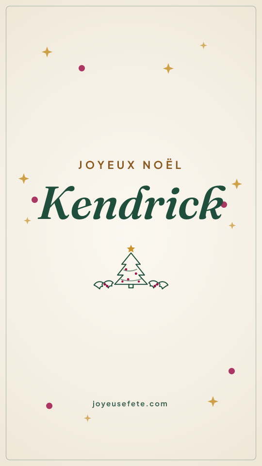 Image « Joyeux Noël Kendrick » au format story
