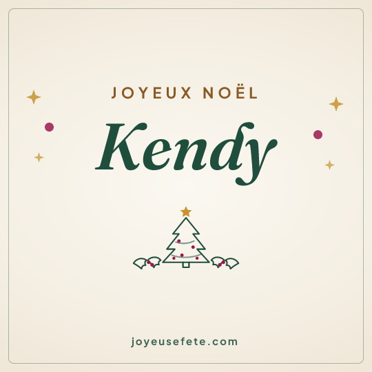 Image carrée « Joyeux Noël Kendy » pour WhatsApp