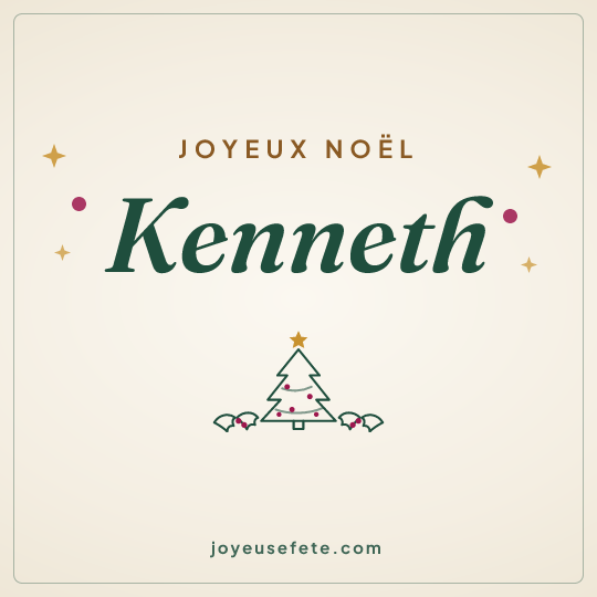 Image carrée « Joyeux Noël Kenneth » pour WhatsApp