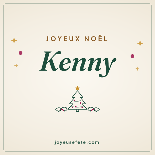 Image carrée « Joyeux Noël Kenny » pour WhatsApp