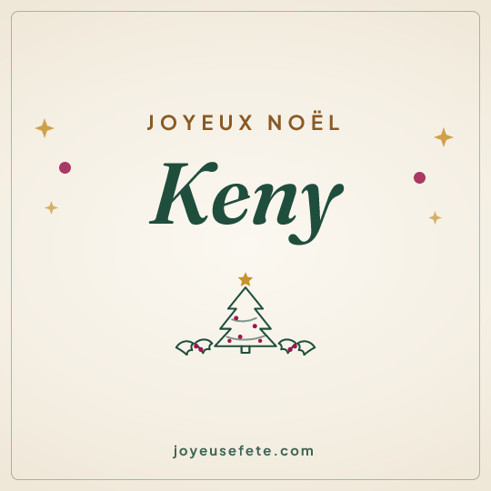 Image carrée « Joyeux Noël Keny » pour WhatsApp