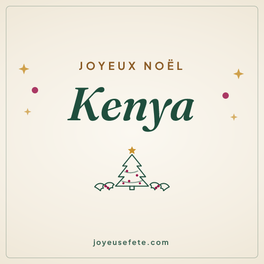 Image carrée « Joyeux Noël Kenya » pour WhatsApp