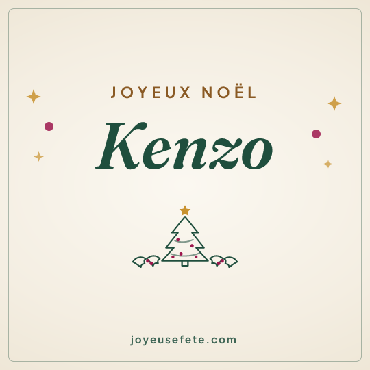 Image carrée « Joyeux Noël Kenzo » pour WhatsApp