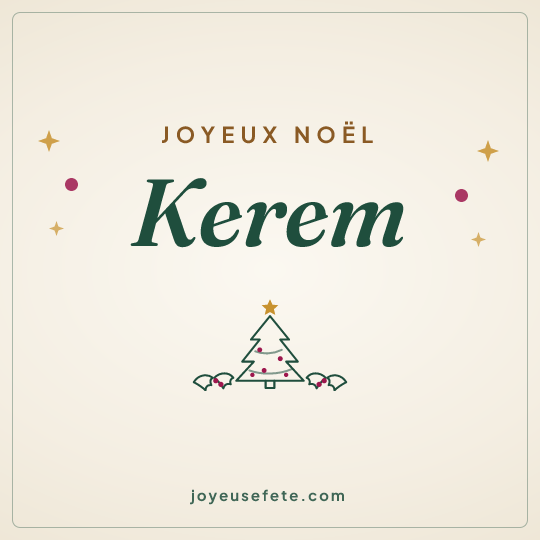 Image carrée « Joyeux Noël Kerem » pour WhatsApp