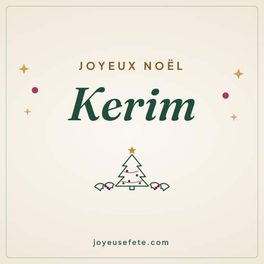 Image carrée « Joyeux Noël Kerim » pour WhatsApp