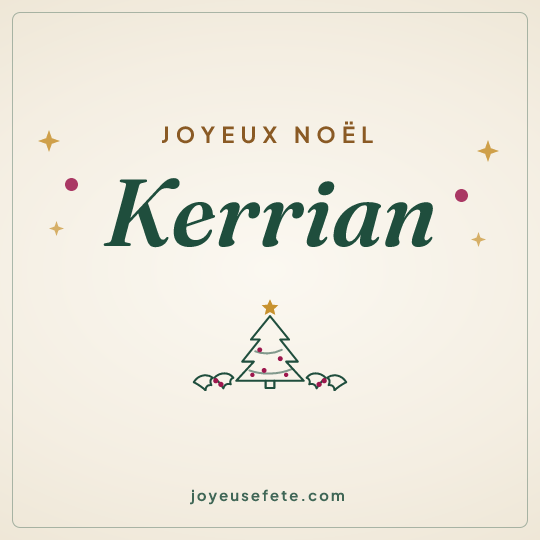 Image carrée « Joyeux Noël Kerrian » pour WhatsApp