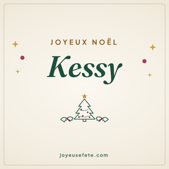 Image carrée « Joyeux Noël Kessy » pour WhatsApp