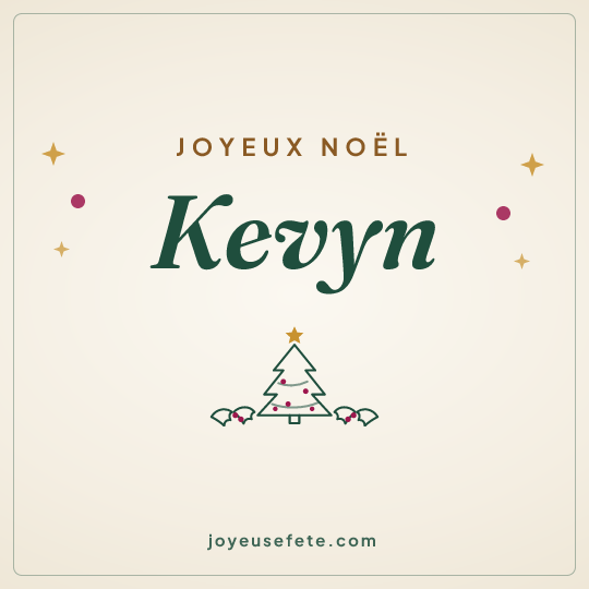 Image carrée « Joyeux Noël Kevyn » pour WhatsApp