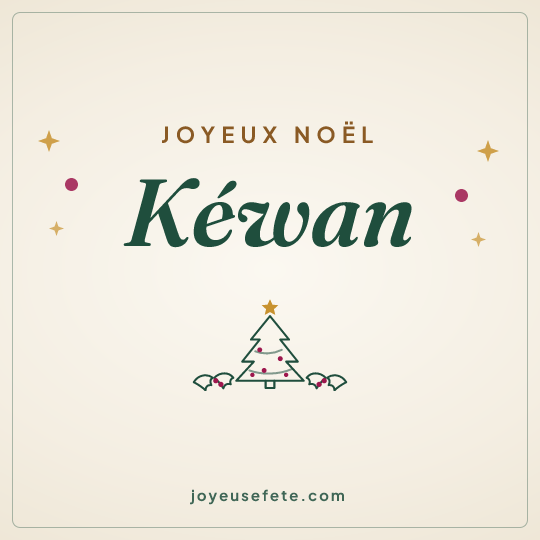 Image carrée « Joyeux Noël Kéwan » pour WhatsApp