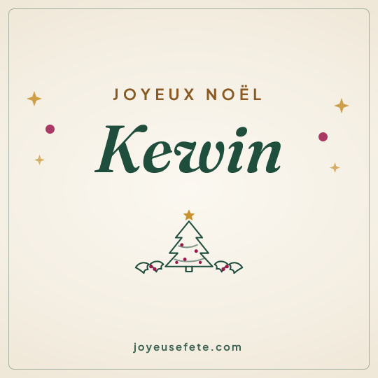 Image carrée « Joyeux Noël Kewin » pour WhatsApp