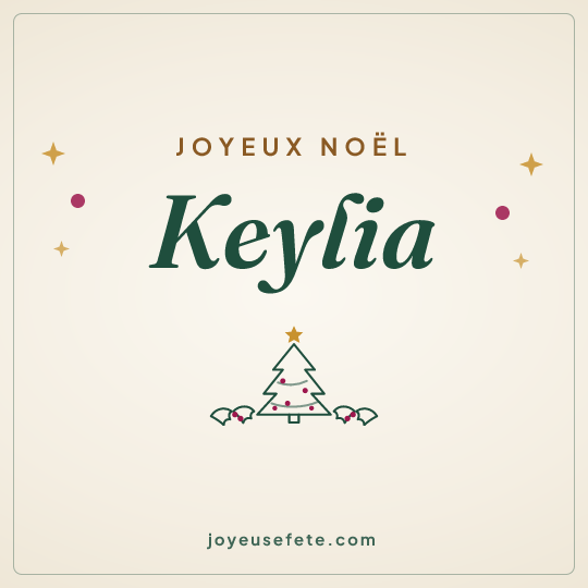 Image carrée « Joyeux Noël Keylia » pour WhatsApp