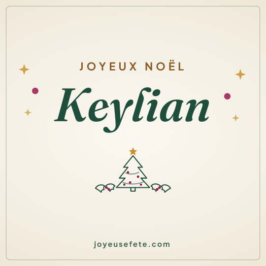 Image carrée « Joyeux Noël Keylian » pour WhatsApp
