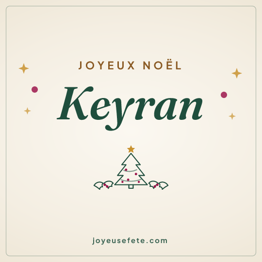 Image carrée « Joyeux Noël Keyran » pour WhatsApp