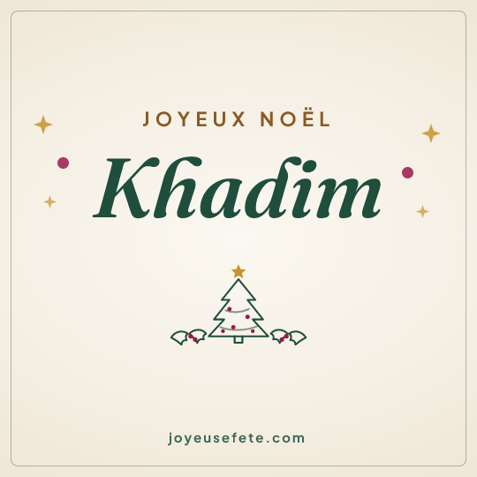 Image carrée « Joyeux Noël Khadim » pour WhatsApp